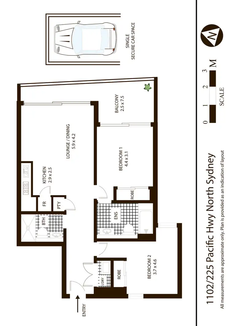 Floorplan of Homely apartment listing, 1102/225 Pacific Highway, North Sydney NSW 2060