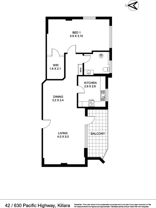 Floorplan of Homely block of units listing, 42/630 Pacific Hwy, Killara NSW 2071