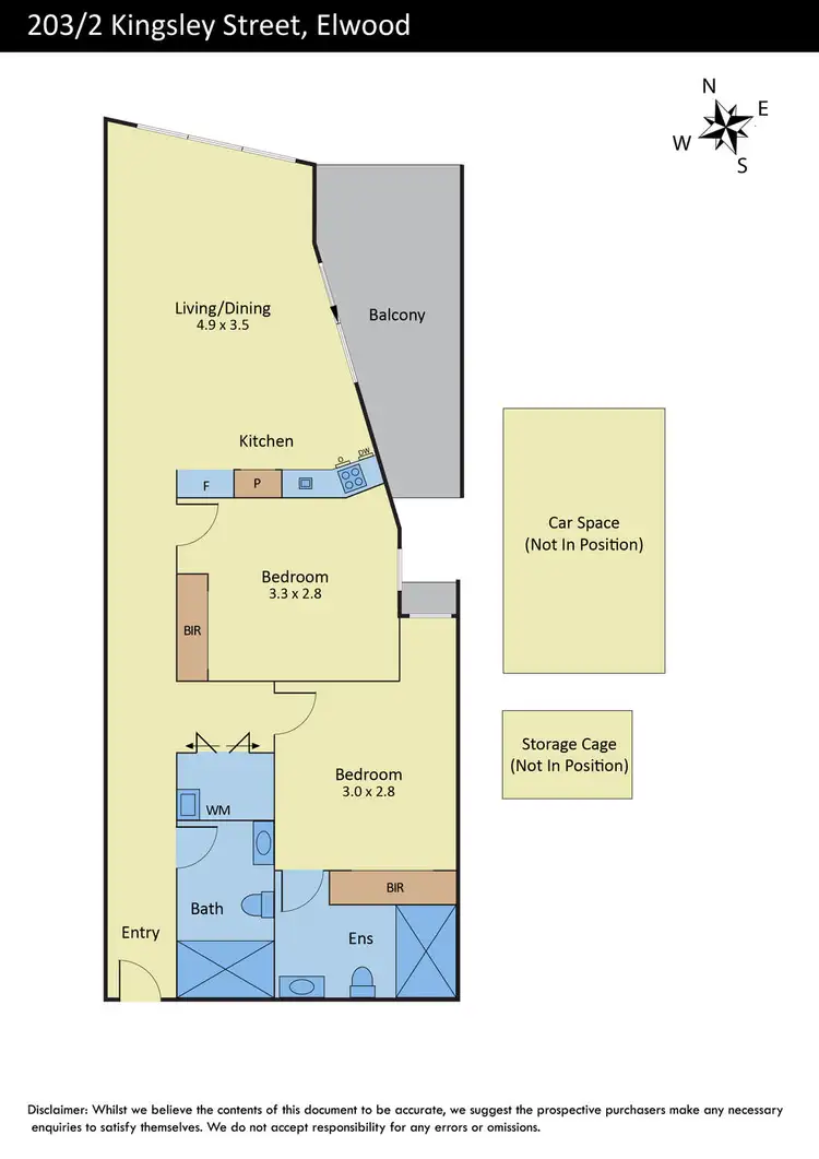 Floorplan of Homely apartment listing, 203/2 Kingsley Street, Elwood VIC 3184