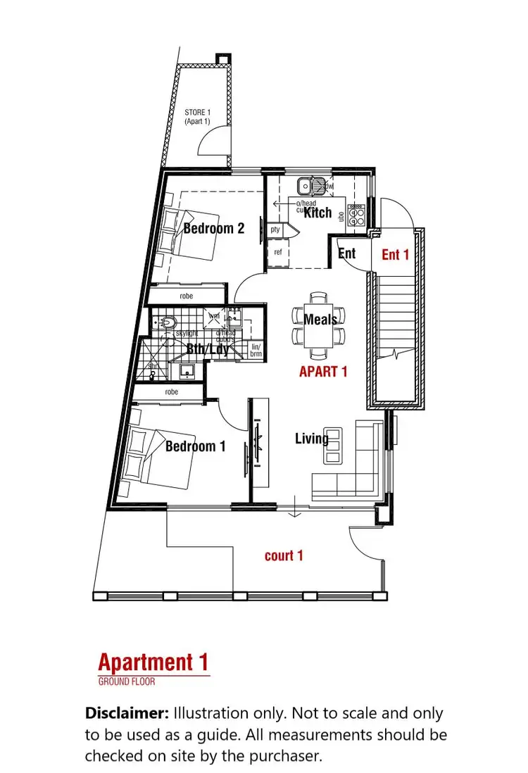 Floorplan of Homely apartment listing, 1/27 Jugan Street, Mount Hawthorn WA 6016