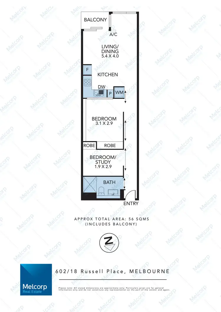 Floorplan of Homely apartment listing, 602/18 Russell Place, Melbourne VIC 3000