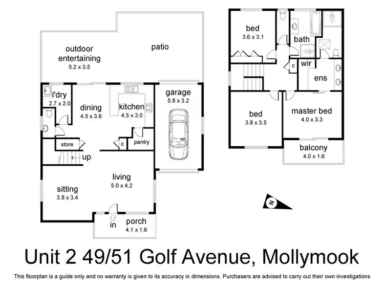 Floorplan of Homely townhouse listing, 2/49-51 Golf Avenue, Mollymook NSW 2539