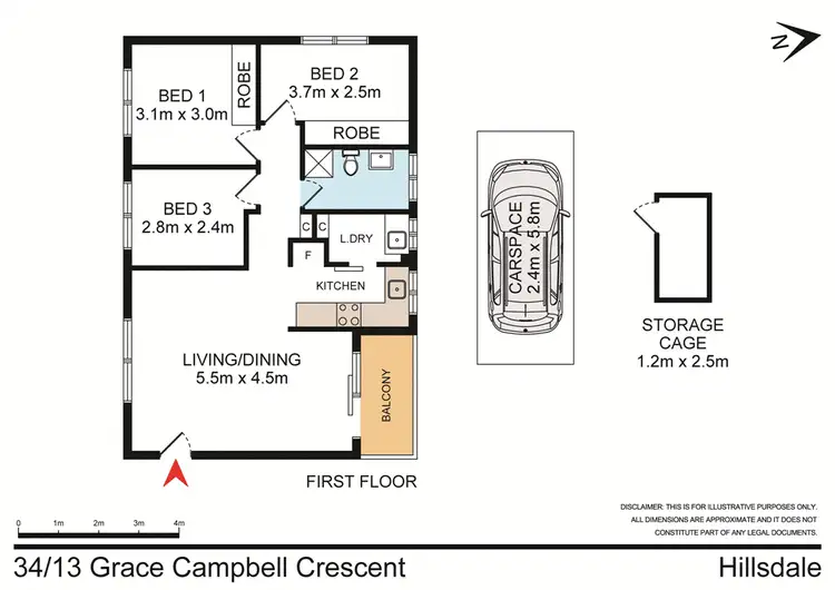 Floorplan of Homely unit listing, 34/13 Grace Campbell Crescent, Hillsdale NSW 2036
