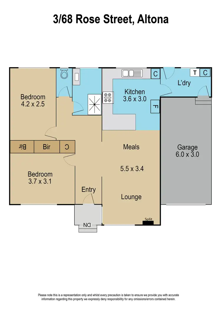 Floorplan of Homely villa listing, 3/68 Rose Street, Altona VIC 3018