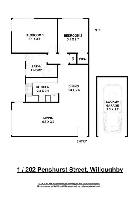 Floorplan of Homely apartment listing, 1/202 Penshurst Street, Willoughby NSW 2068