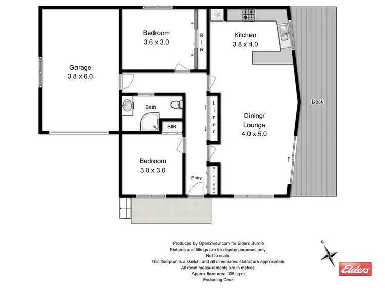 Floorplan of Homely unit listing, 2/6 Fagan Drive, Downlands TAS 7320