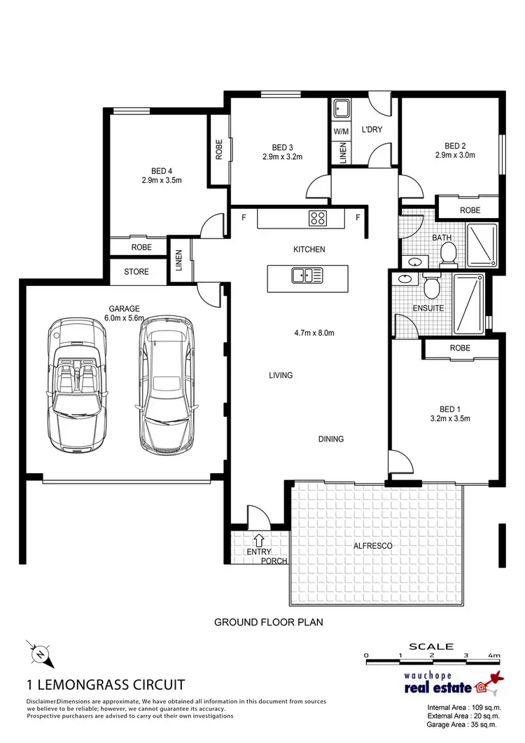 Floorplan of Homely villa listing, 1 Lemongrass Circuit, Wauchope NSW 2446