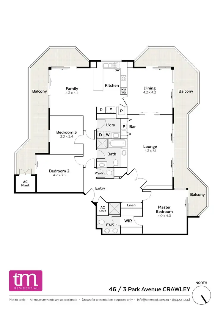 Floorplan of Homely house listing, 46/3 PARK AVENUE, Crawley WA 6009