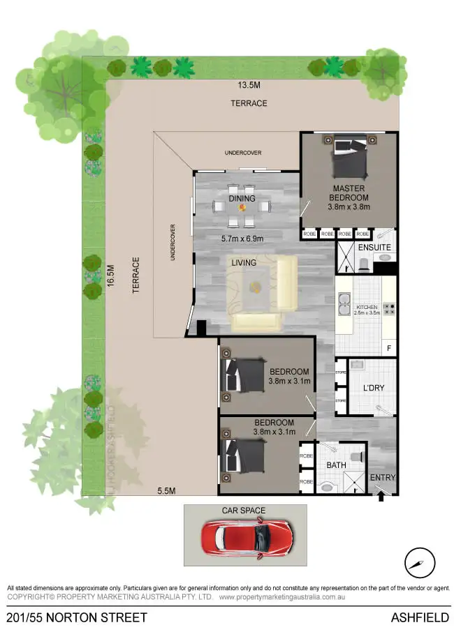 Floorplan of Homely unit listing, 201/55 Norton Street, Ashfield NSW 2131