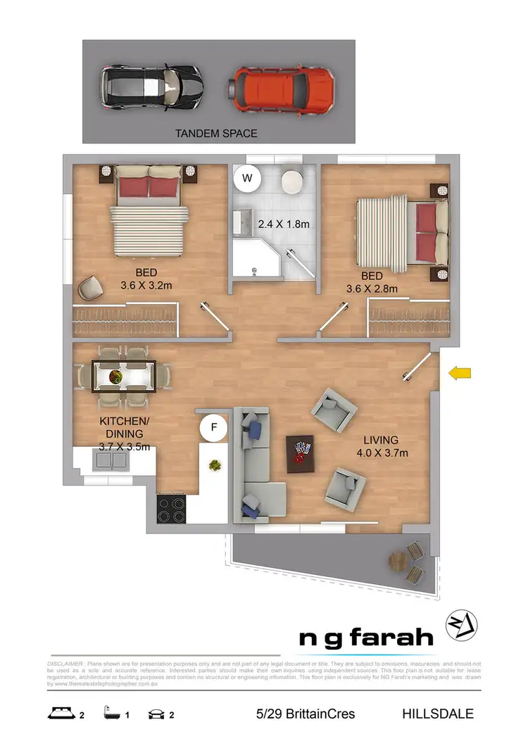 Floorplan of Homely apartment listing, 5/29 Brittain Crescent, Hillsdale NSW 2036