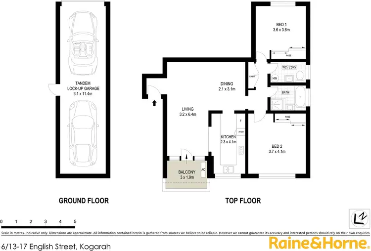 Floorplan of Homely unit listing, 6/13-17 English Street, Kogarah NSW 2217
