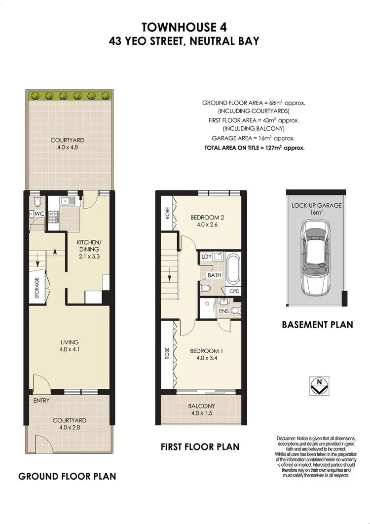Floorplan of Homely apartment listing, 4/43 Yeo Street, Neutral Bay NSW 2089