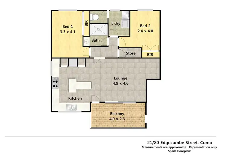 Floorplan of Homely unit listing, 21/80 Edgecumbe Street, Como WA 6152