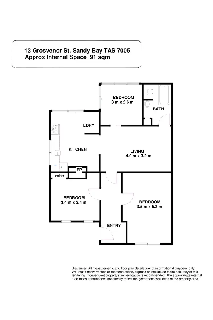 Floorplan of Homely house listing, 13 Grosvenor Street, Sandy Bay TAS 7005