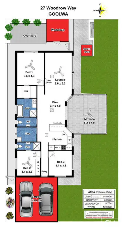 Floorplan of Homely house listing, 27 Woodrow Way, Goolwa SA 5214