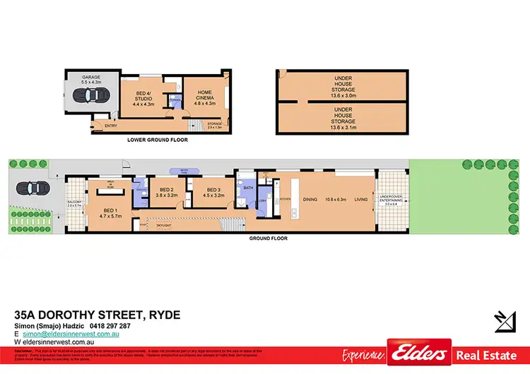 Floorplan of Homely semi-detached listing, 35A Dorothy Street, Ryde NSW 2112