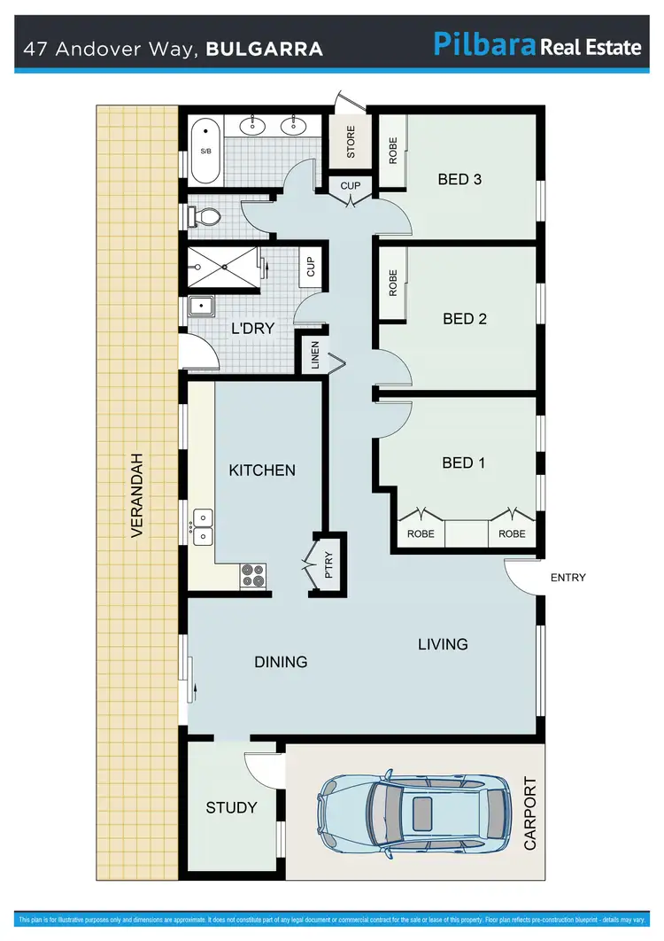Floorplan of Homely house listing, 47 Andover Way, Bulgarra WA 6714