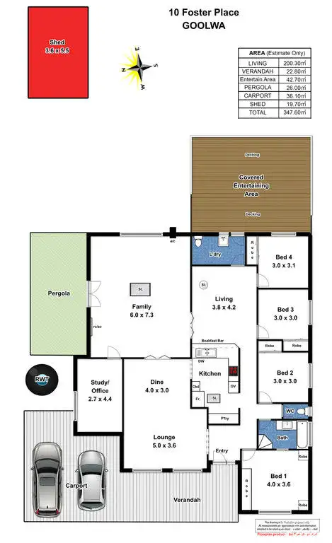 Floorplan of Homely house listing, 10 Foster Place, Goolwa SA 5214