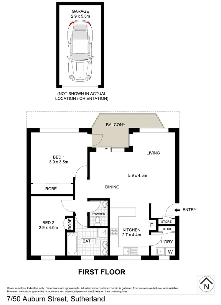 Floorplan of Homely apartment listing, 7/50 Auburn Street, Sutherland NSW 2232