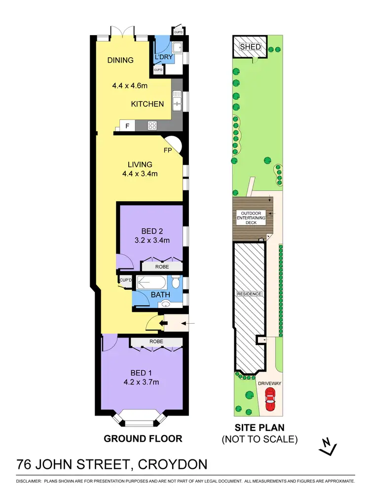 Floorplan of Homely semi-detached listing, 76 John Street, Croydon NSW 2132