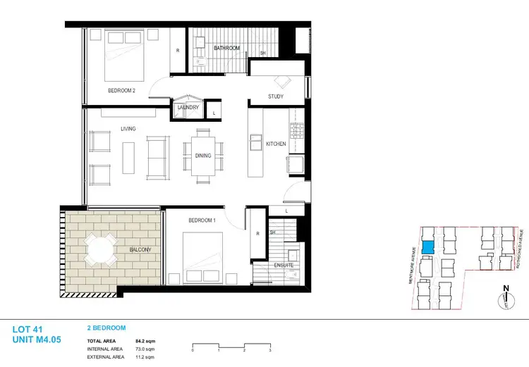 Floorplan of Homely apartment listing, 4.05/2-6 Mentmore Avenue, Rosebery NSW 2018