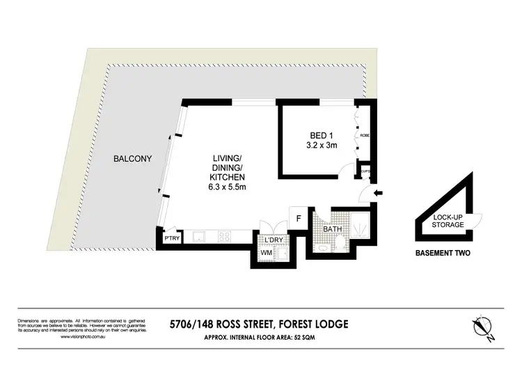 Floorplan of Homely apartment listing, 5706/148 Ross Street, Forest Lodge NSW 2037