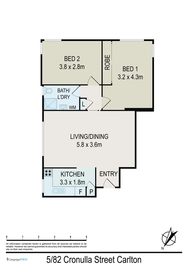 Floorplan of Homely unit listing, 5/82 Cronulla Street, Carlton NSW 2218