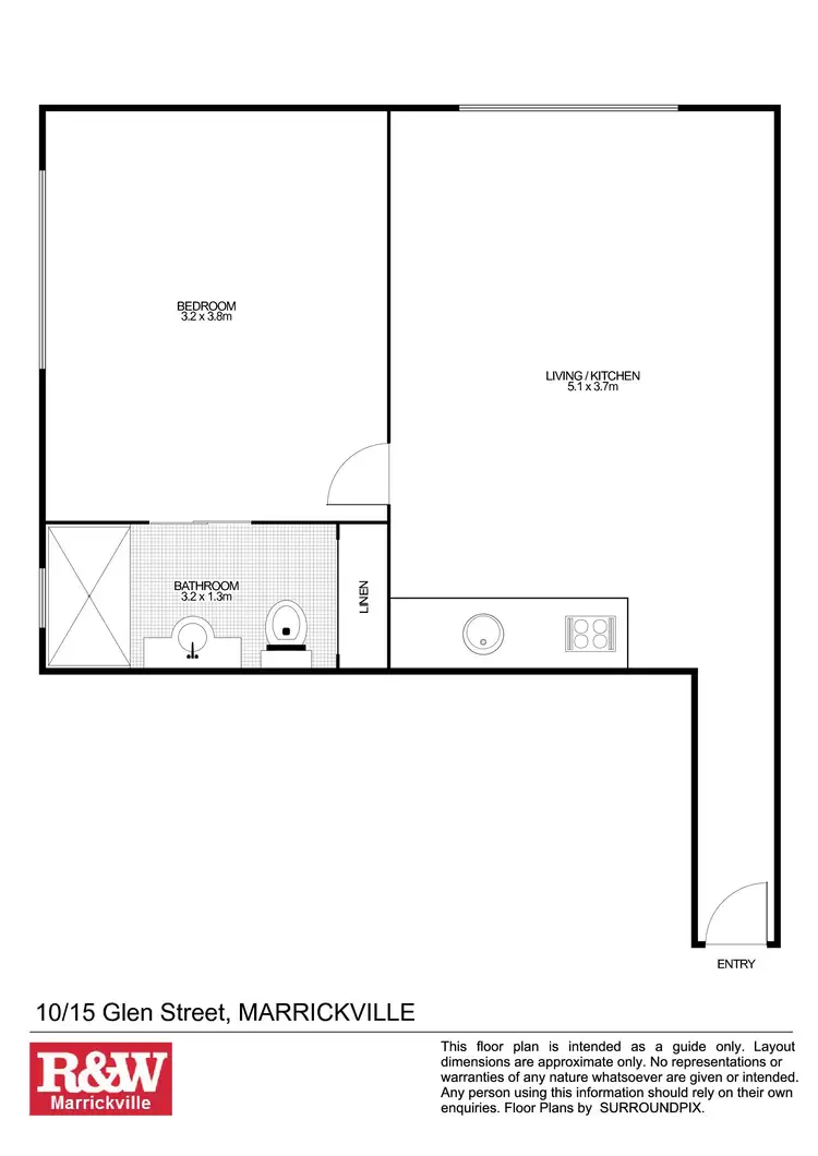 Floorplan of Homely unit listing, 10/15 Glen Street, Marrickville NSW 2204
