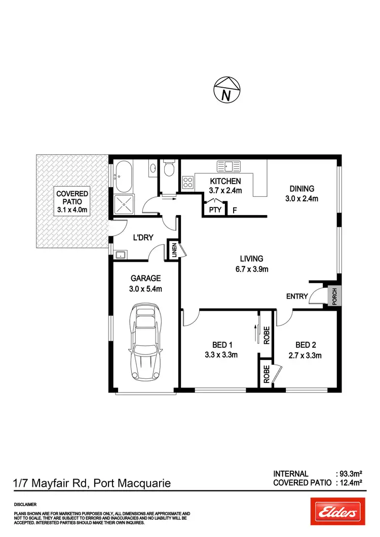 Floorplan of Homely villa listing, 1/7 Mayfair Road, Port Macquarie NSW 2444