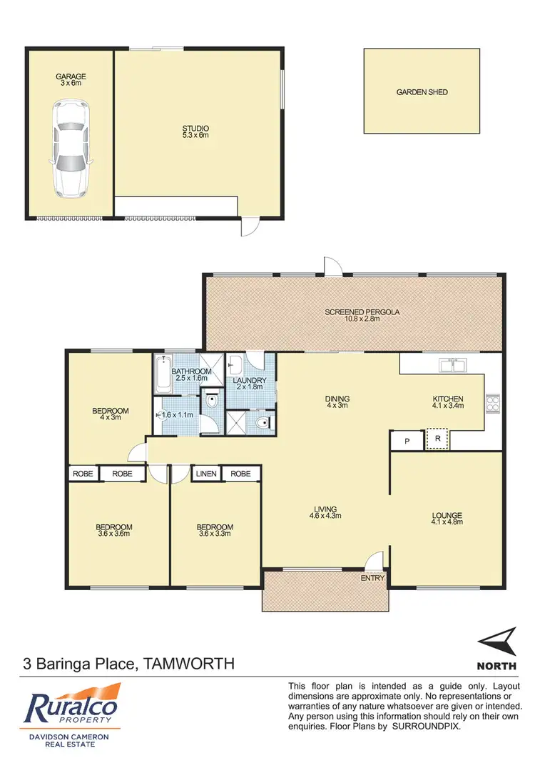 Floorplan of Homely house listing, 3 Baringa Place, Tamworth NSW 2340