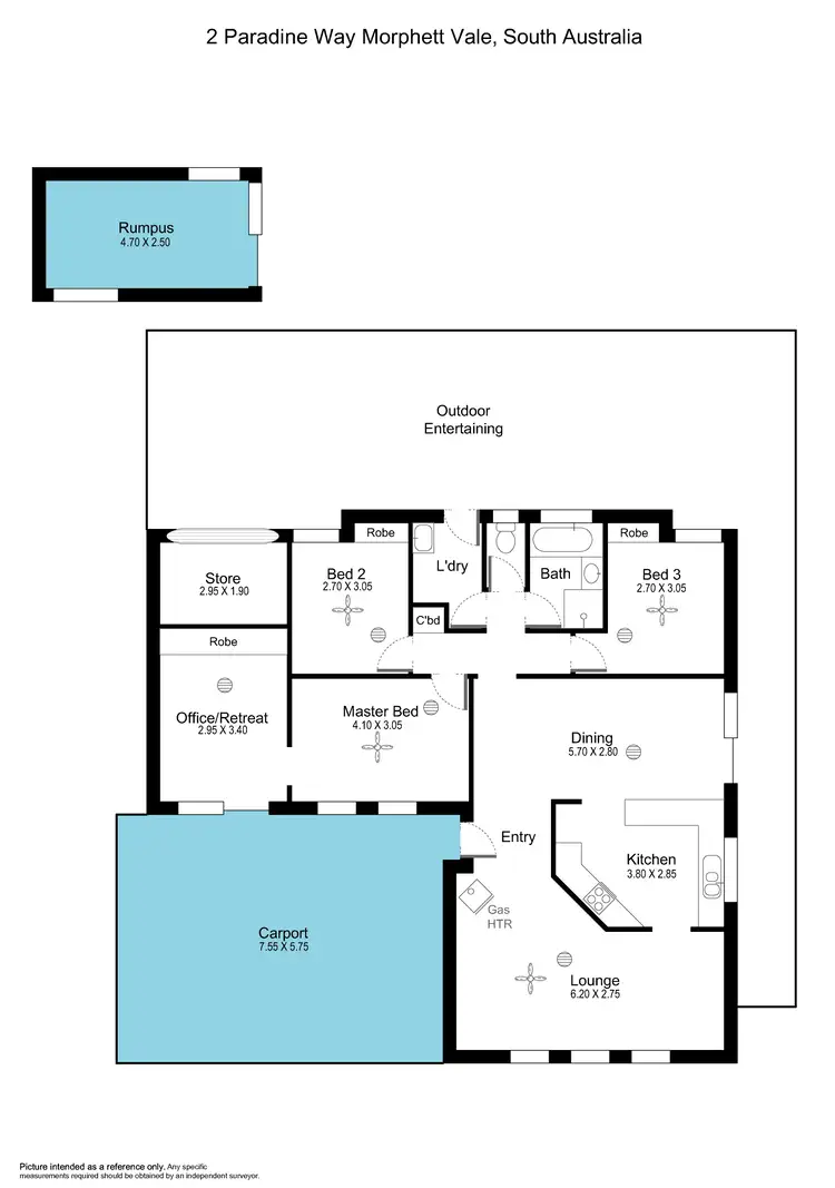 Floorplan of Homely house listing, 2 Paradine Way, Morphett Vale SA 5162