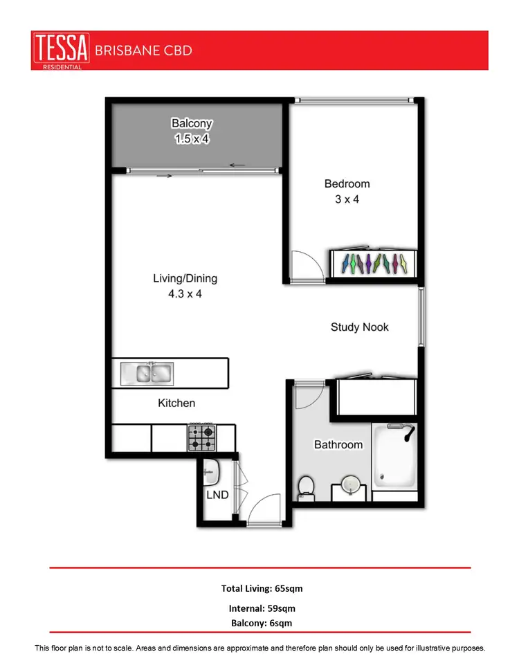 Floorplan of Homely apartment listing, 3004/128 Charlotte Street, Brisbane City QLD 4000