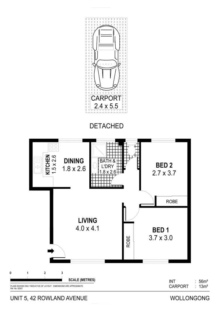 Floorplan of Homely unit listing, 5/42 Rowland Avenue, Wollongong NSW 2500