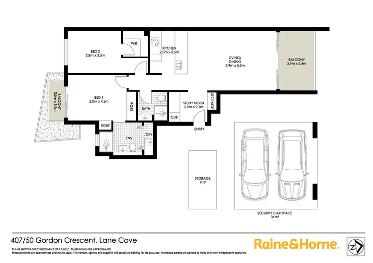 Floorplan of Homely apartment listing, 407/50 Gordon Crescent, Lane Cove NSW 2066