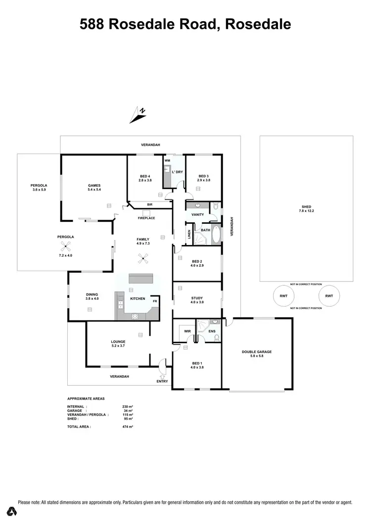 Floorplan of Homely house listing, 588 Rosedale Road, Rosedale SA 5350