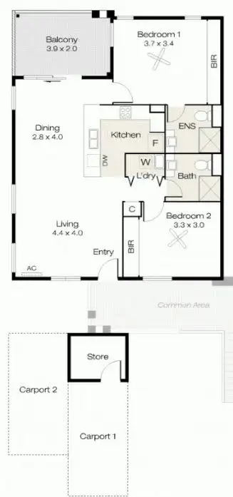 Floorplan of Homely apartment listing, 6/70 First Avenue, Claremont WA 6010