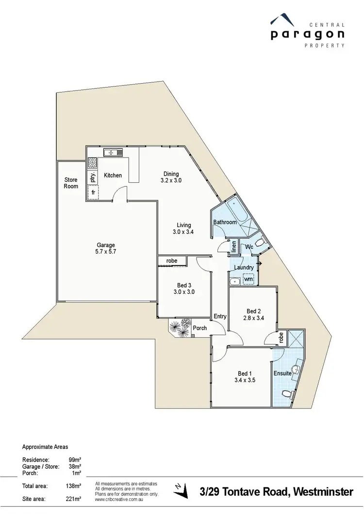 Floorplan of Homely villa listing, 3/29 Tontave Road, Westminster WA 6061