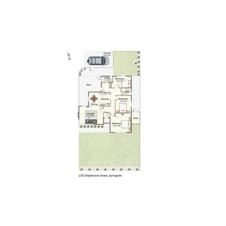 Floorplan of Homely unit listing, 1/52 Stephenson Street, Springvale VIC 3171