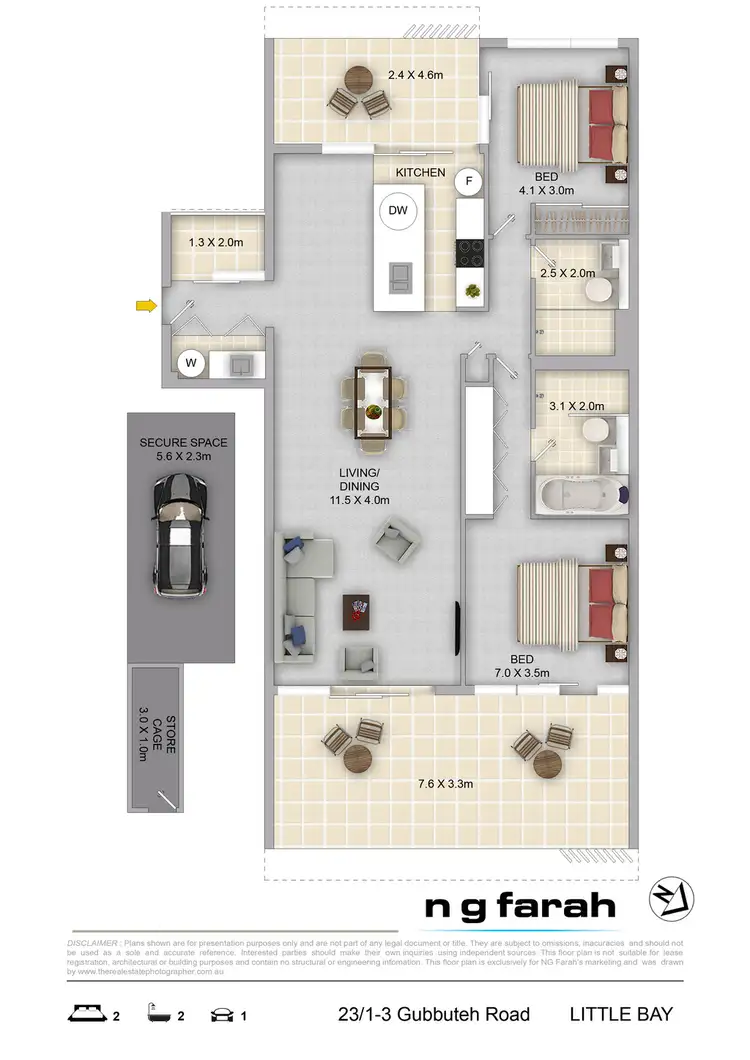 Floorplan of Homely apartment listing, 23/1-3 Gubbuteh Road, Little Bay NSW 2036