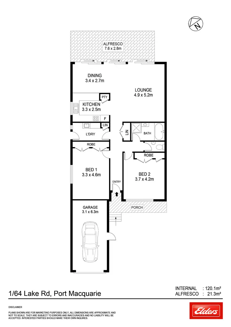 Floorplan of Homely villa listing, 1/64 Lake Road, Port Macquarie NSW 2444