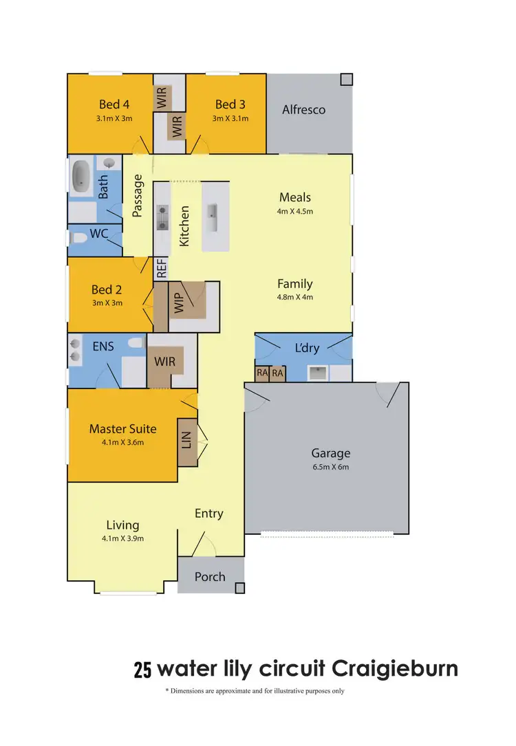 Floorplan of Homely house listing, 25 Water Lily Circuit, Craigieburn VIC 3064
