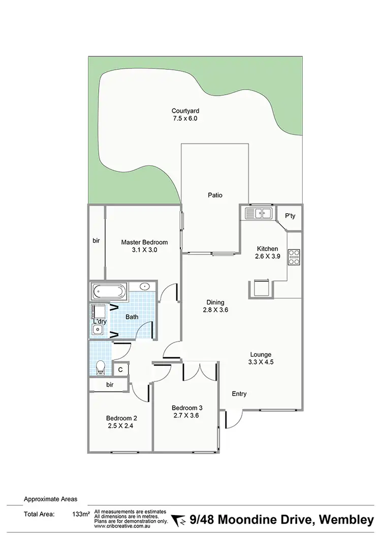 Floorplan of Homely unit listing, 9/48 Moondine Drive, Wembley WA 6014