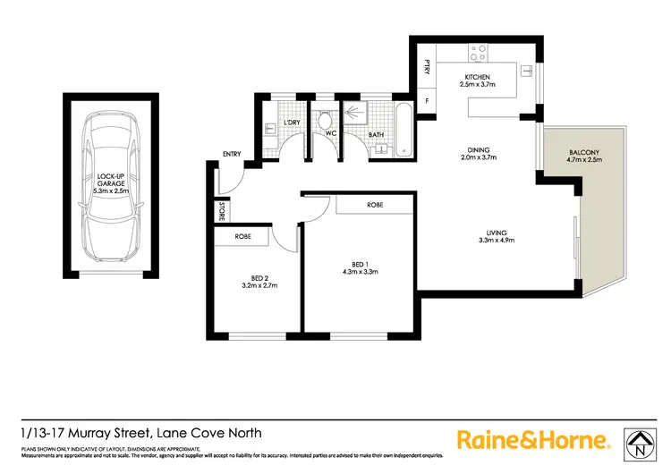 Floorplan of Homely apartment listing, 1/13-17 Murray Street, Lane Cove NSW 2066