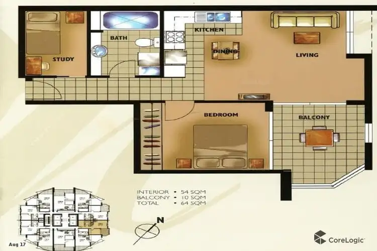 Floorplan of Homely apartment listing, 3104/70 Mary Street, Brisbane City QLD 4000