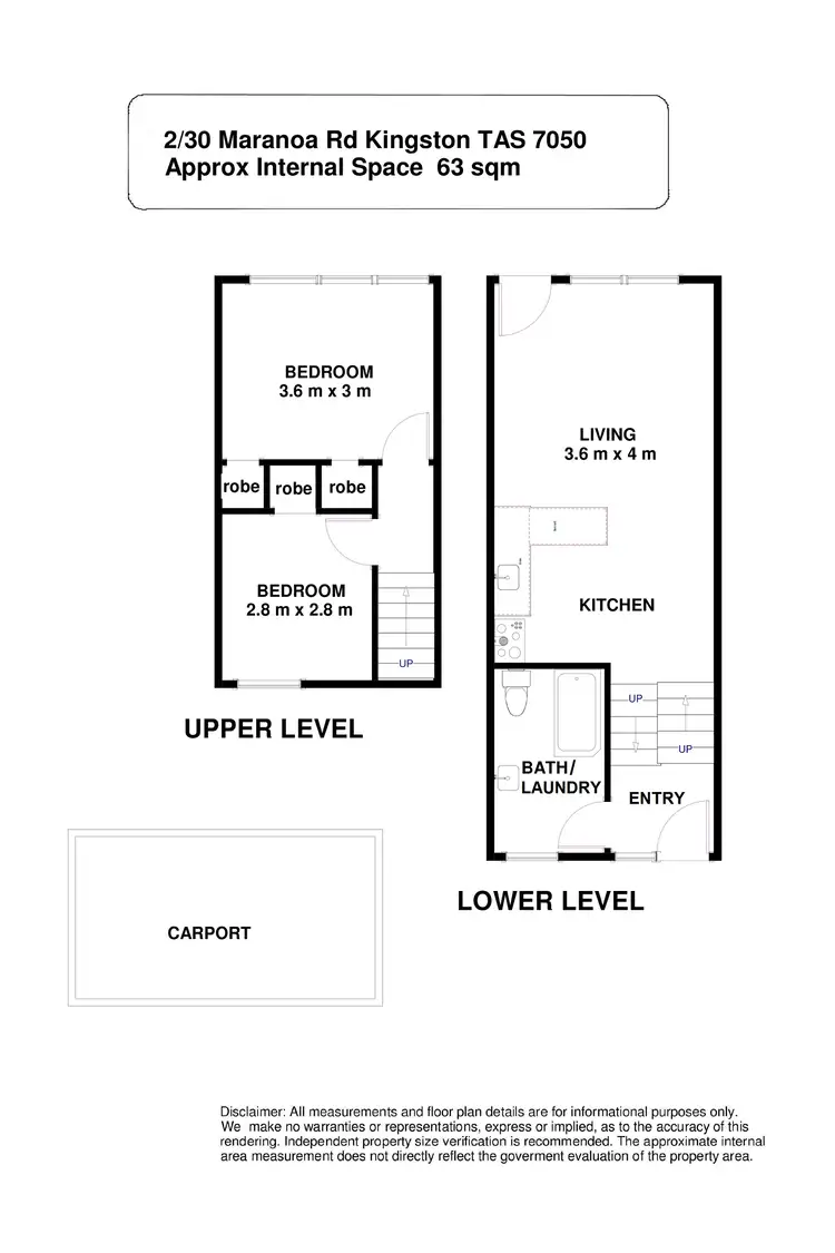 Floorplan of Homely unit listing, 2/30 Maranoa Road, Kingston TAS 7050