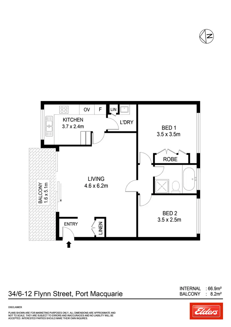 Floorplan of Homely unit listing, 34/6-12 Flynn Street, Port Macquarie NSW 2444