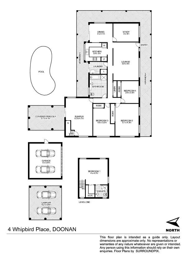 Floorplan of Homely house listing, 4 Whipbird Place, Doonan QLD 4562