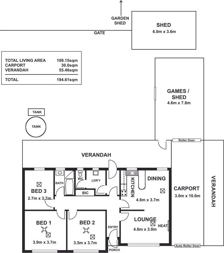 Floorplan of Homely house listing, 12 Bolingbroke, Fulham Gardens SA 5024