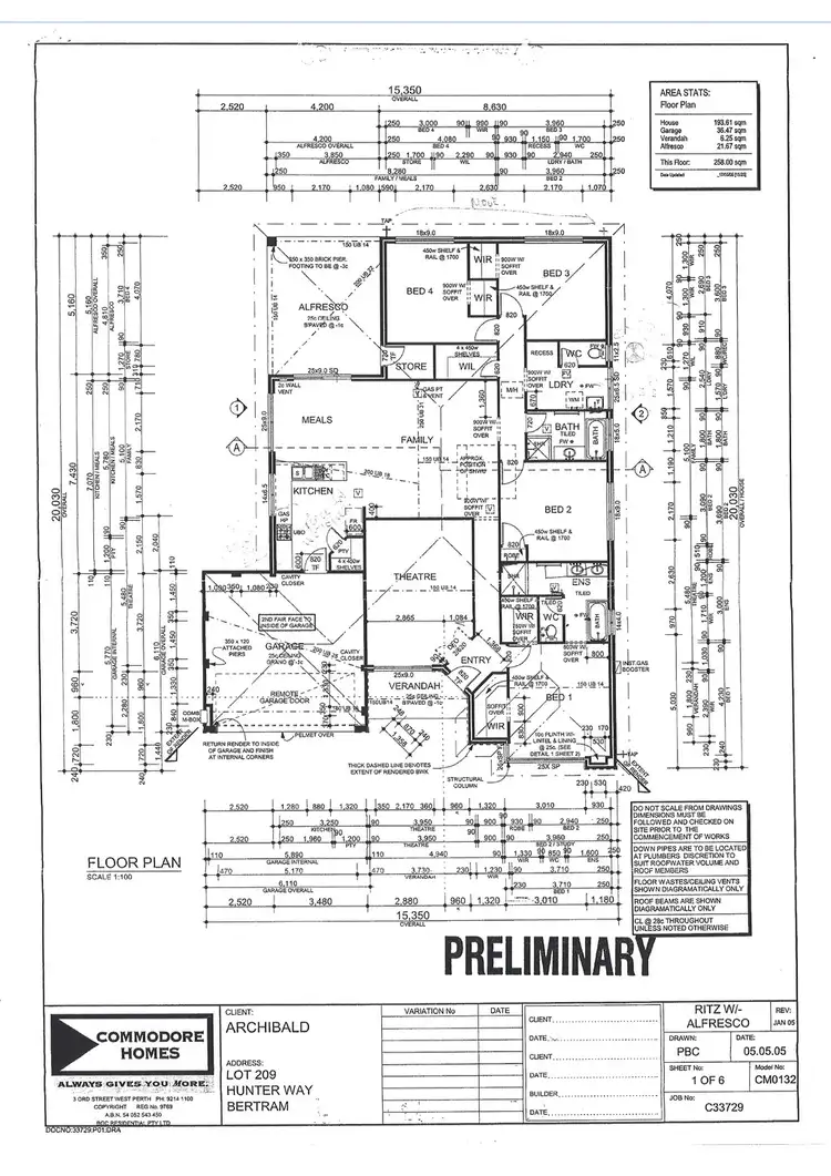Floorplan of Homely house listing, 15 Hunter Way, Bertram WA 6167