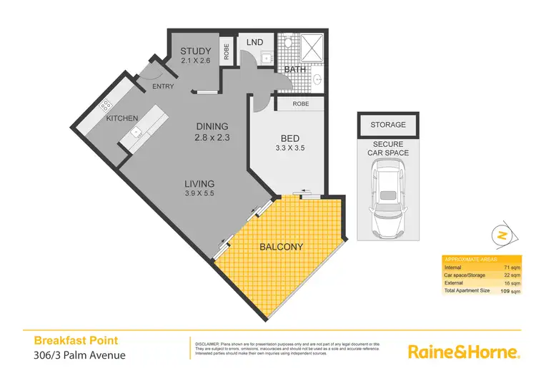 Floorplan of Homely apartment listing, 306/3 Palm Avenue, Breakfast Point NSW 2137